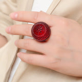 Douglaspoon Etched Dome Ring Aqua - Stay Wild Collective  Accessories