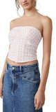 Free People Leilani Gingham Tube Top | Pink Gingham - Stay Wild Collective  Top