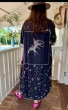 Leparispetit duster with swallow patch in blue