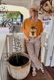 Leparispetit hi low tunic with queen bee print gold