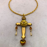 Ghost and Lola Cross & Crown Necklace