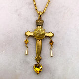 Ghost and Lola Cross & Crown Necklace