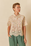 Indi & Cold Printed Embroidered Poplin Top - Stay Wild Collective  Shirt