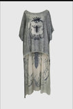 Pre order hi low tunic with queen bee print grey - Stay Wild Collective