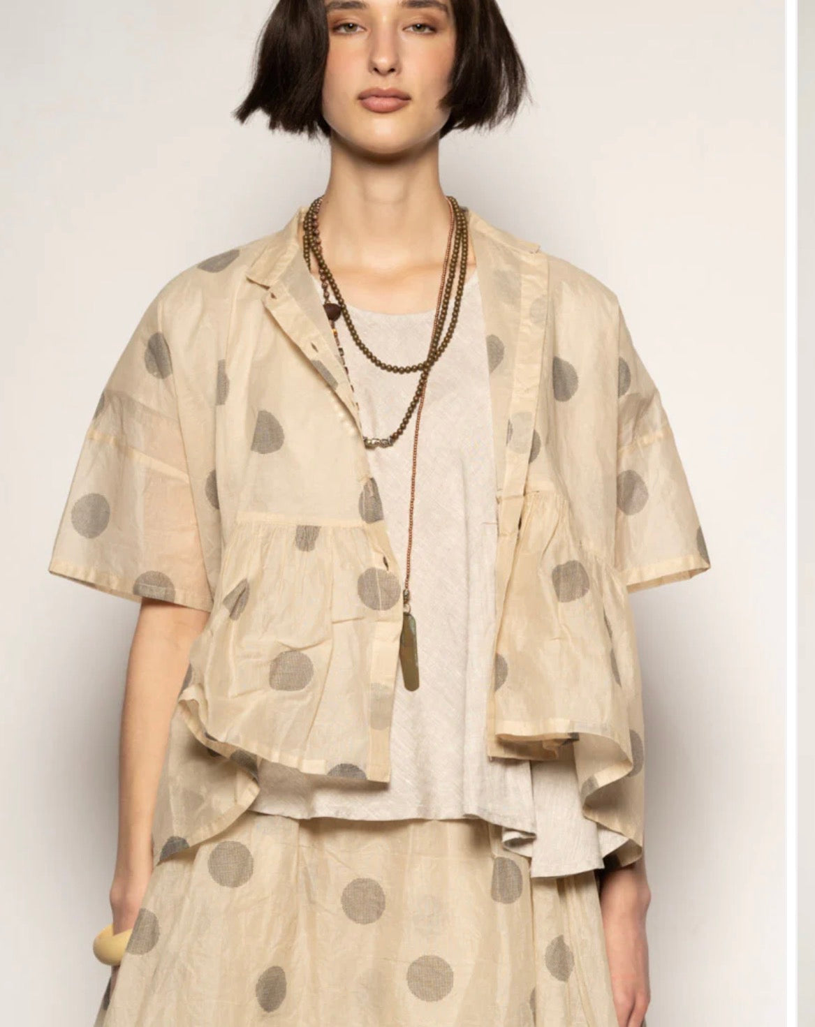 Dogstar gather jacket Natural modelled in studio