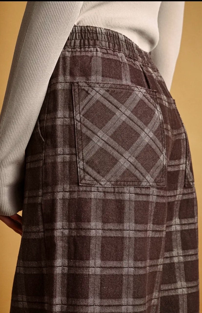 Miou Muse Tartan ruffle pants