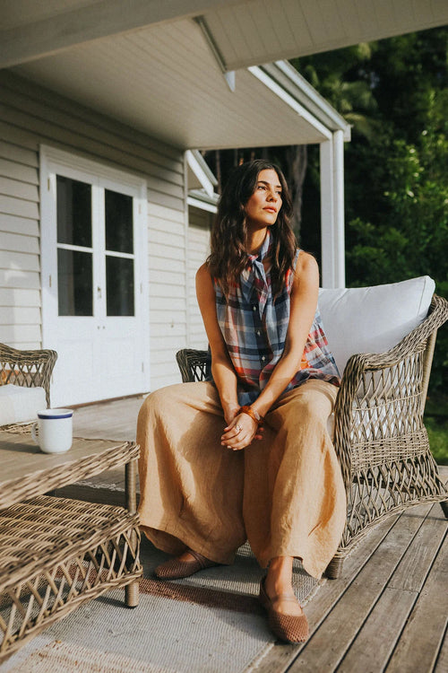 Montaigne Cara top in multi check