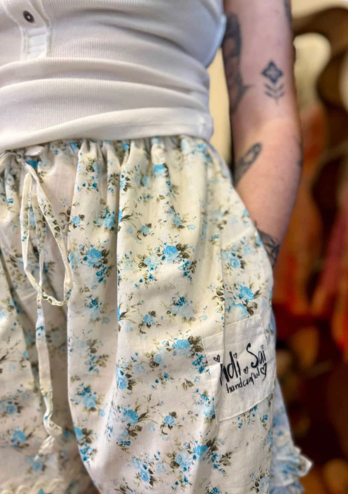 Indi & Sai Rosalie floral bloomers - blue