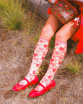 Strawberry ruffle knee high socks