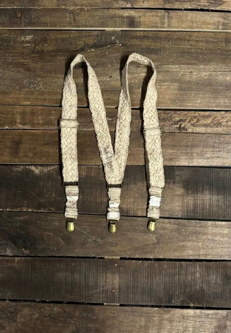 Jaded gypsy hand dyed lace suspenders