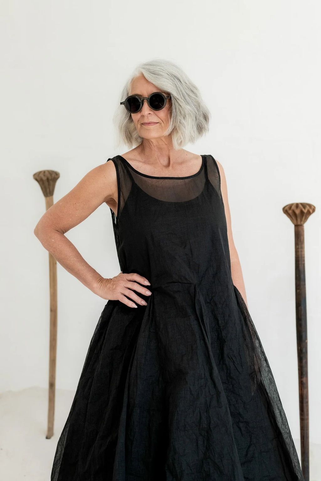 Megbydesign | Eden dress black - cotton organdy