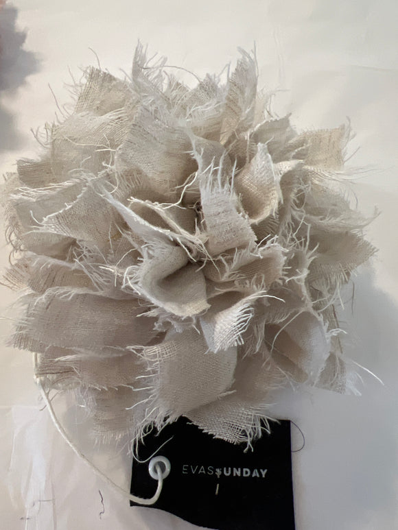 Eva Sunday Fabric Flower Brooch natural