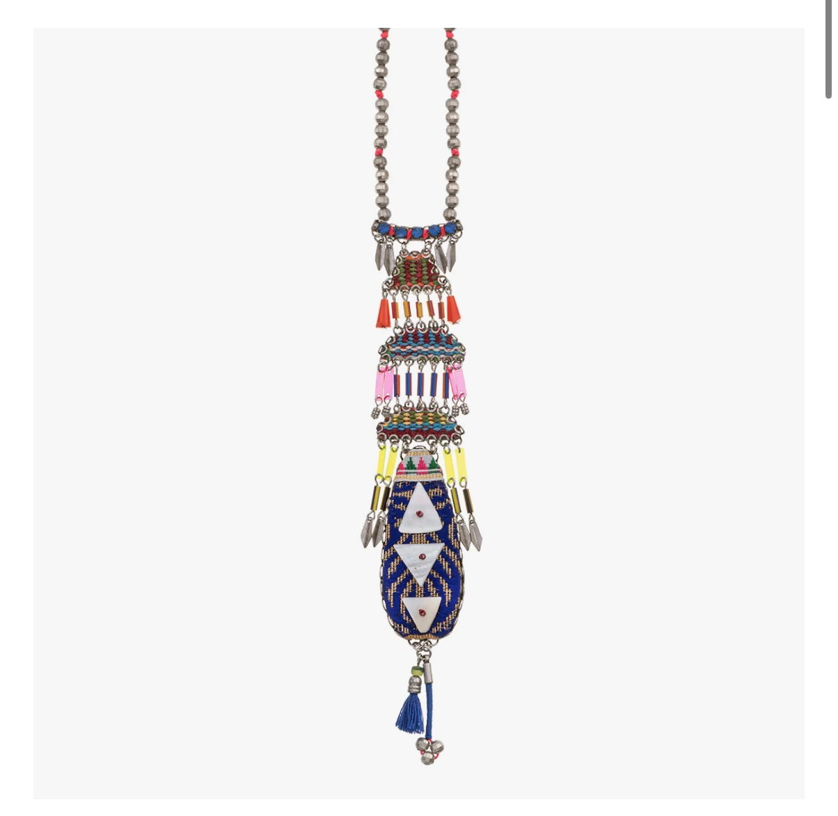 Ayala bar African Dance Set, Long Boho Necklace, Rainbow S3655