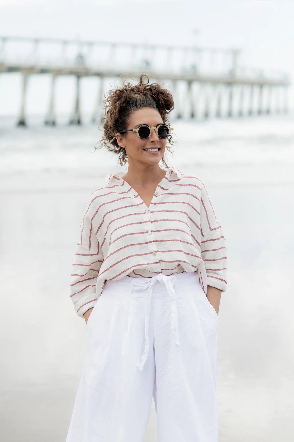 Megbydesign Hamilton shirt striped linen
