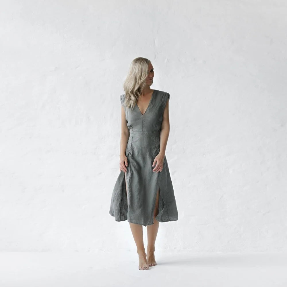 Seaside tones star linen dress SALE