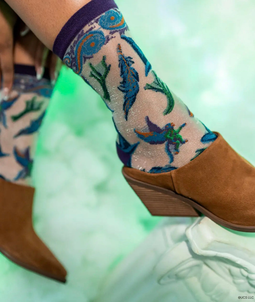 Wicked alphaba shimmer sheer crew socks