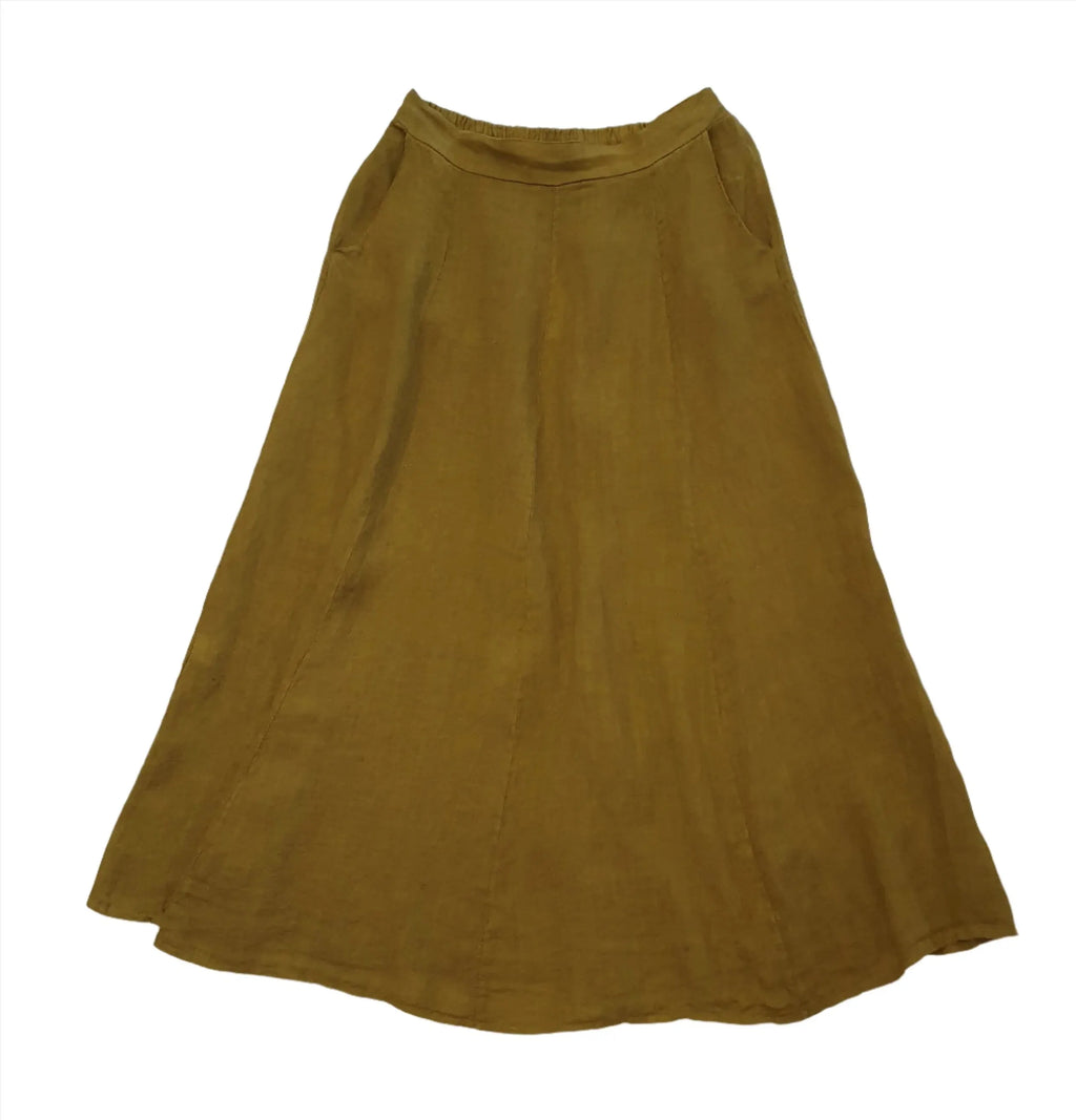  23G337 Frederic linen full length skirt with pockets peta - Stay Wild Collective  