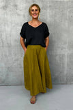  23G337 Frederic linen full length skirt with pockets peta - Stay Wild Collective  