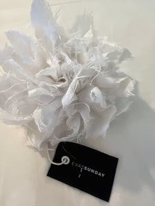 Eva Sunday Fabric Flower Brooch white