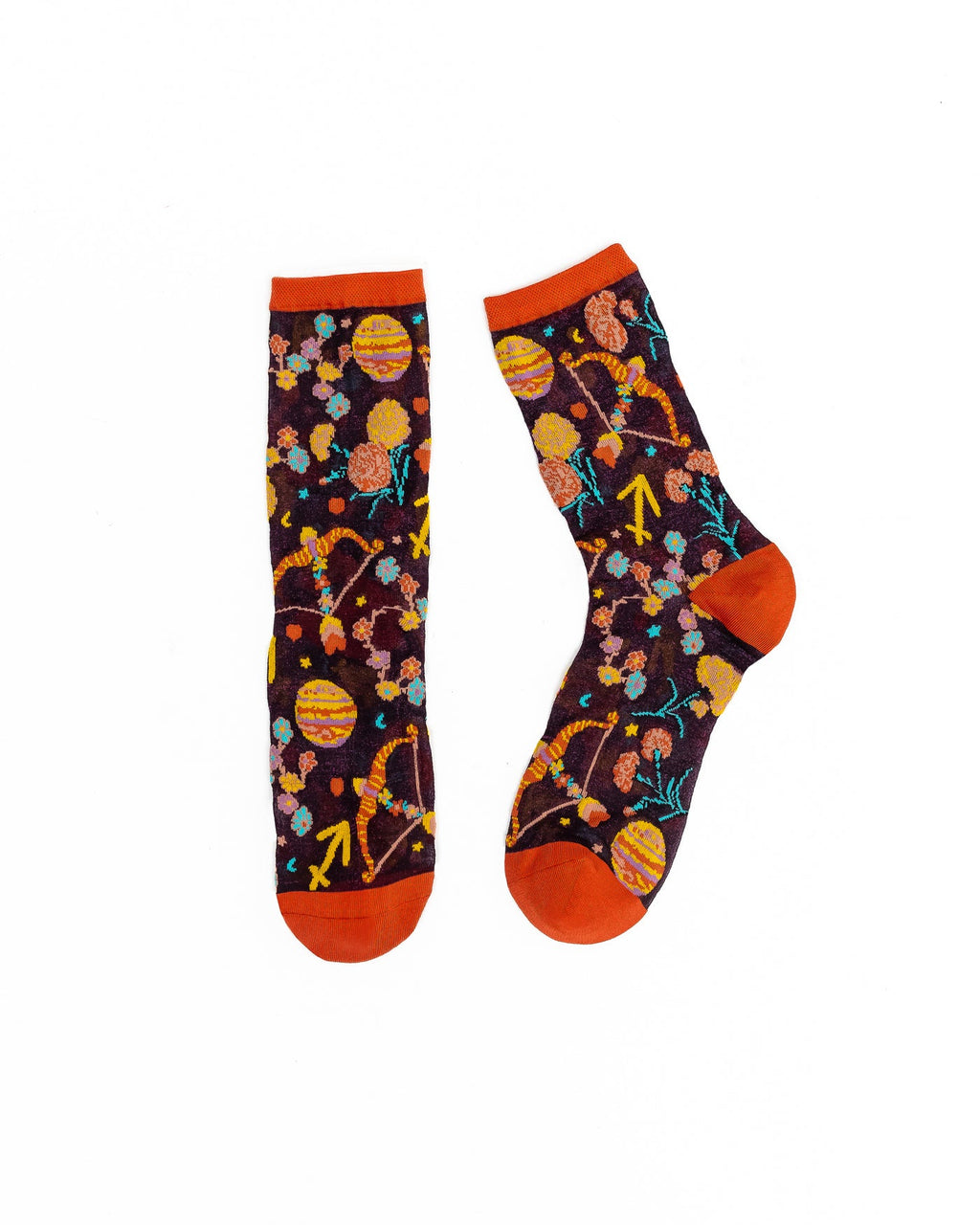 Sagittarius Zodiac Shimmer Sheer Crew Sock