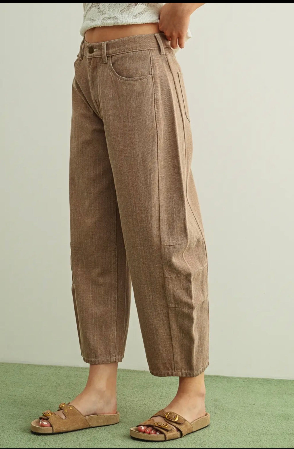 Miou muse barrel jeans mocha