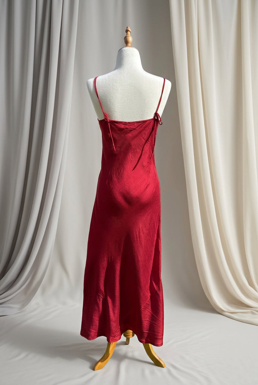 Otomo Marilyn Silk/linen slip long red