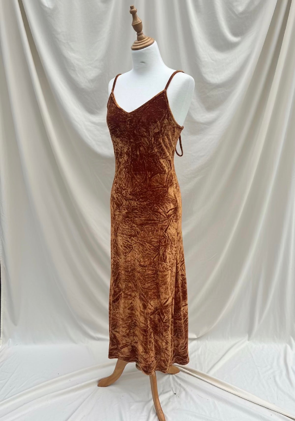 Otomo Marilyn Long velvet slip dress Topaz