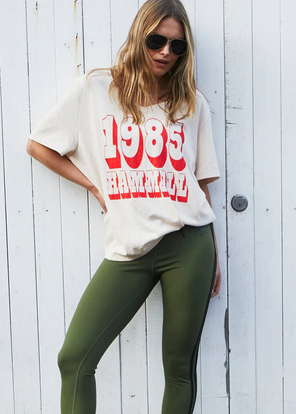 Hammill & Co LOGO V-NECK TEE - NATURAL