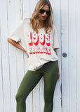 Hammill & Co LOGO V-NECK TEE - NATURAL