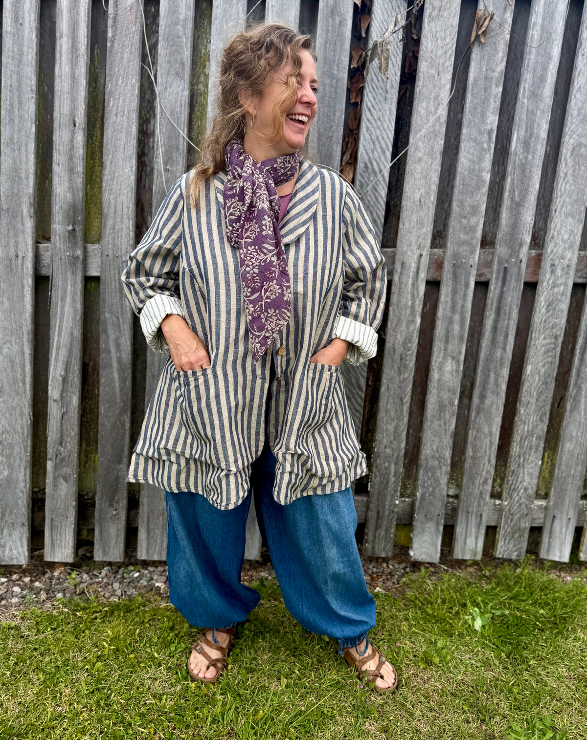 Winnie blue stripe coat