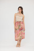 Miss roses sister violet Garland skirt. Garden coral