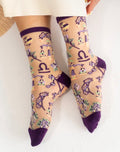 Libra zodiac sheer crew socks