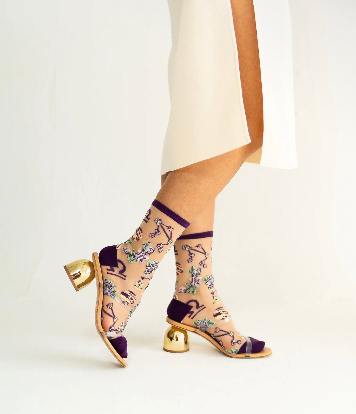 Libra zodiac sheer crew socks