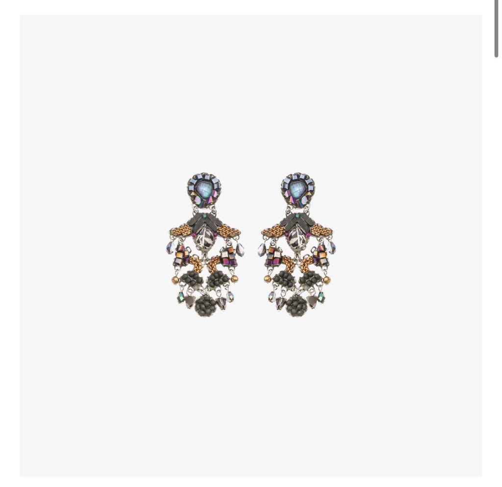 Ayala bar Obsidian Set, Chic Black Earrings, Raven C2373