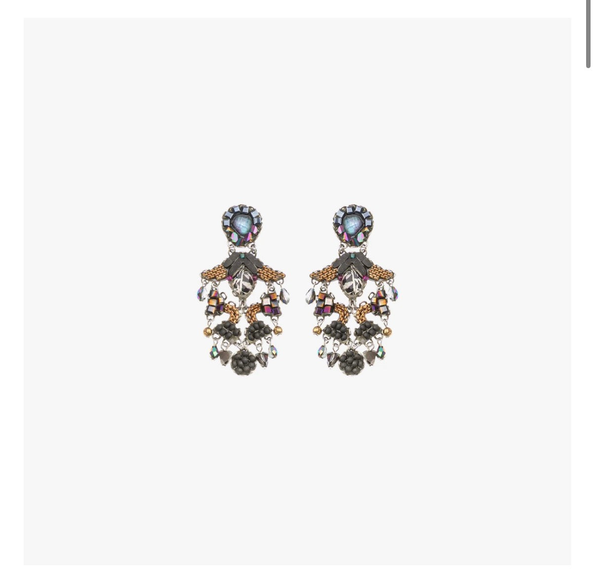 Ayala bar Obsidian Set, Chic Black Earrings, Raven C2373