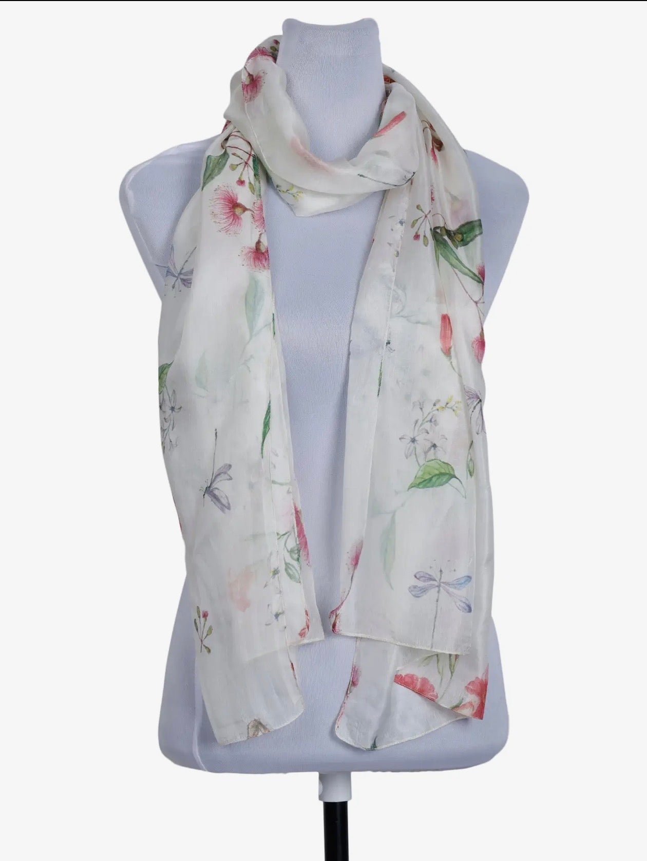 Floral print pure silk designer scarf