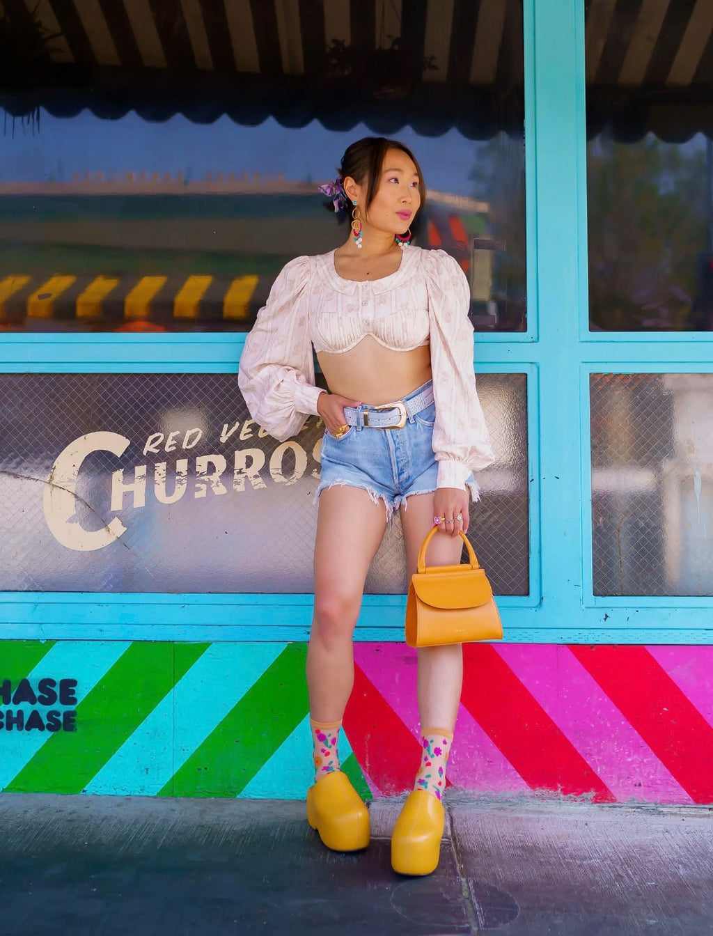 Ditsy floral sheer ankle socks