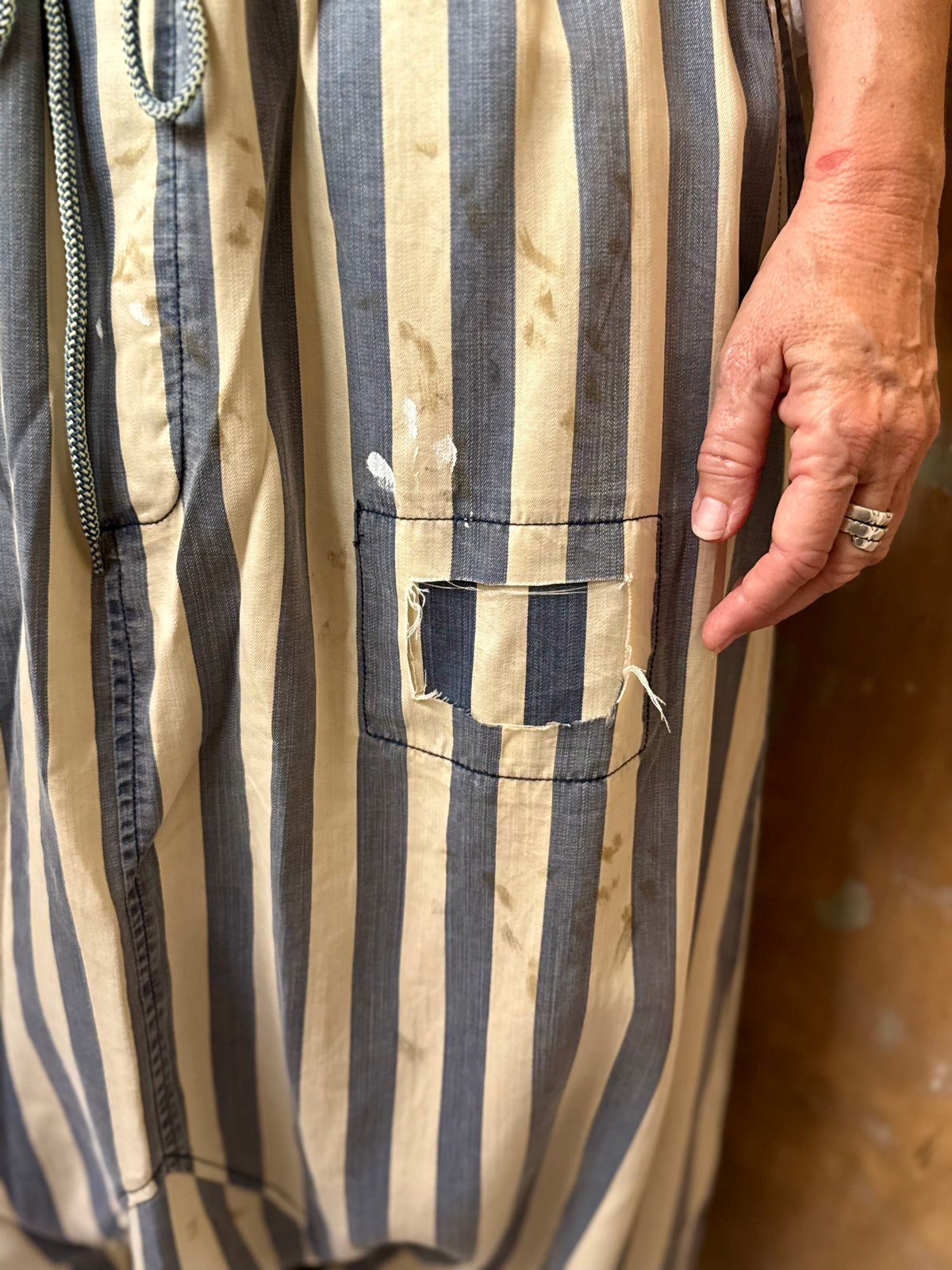 Earth song harem chambrey stripe pants jaded gypsy