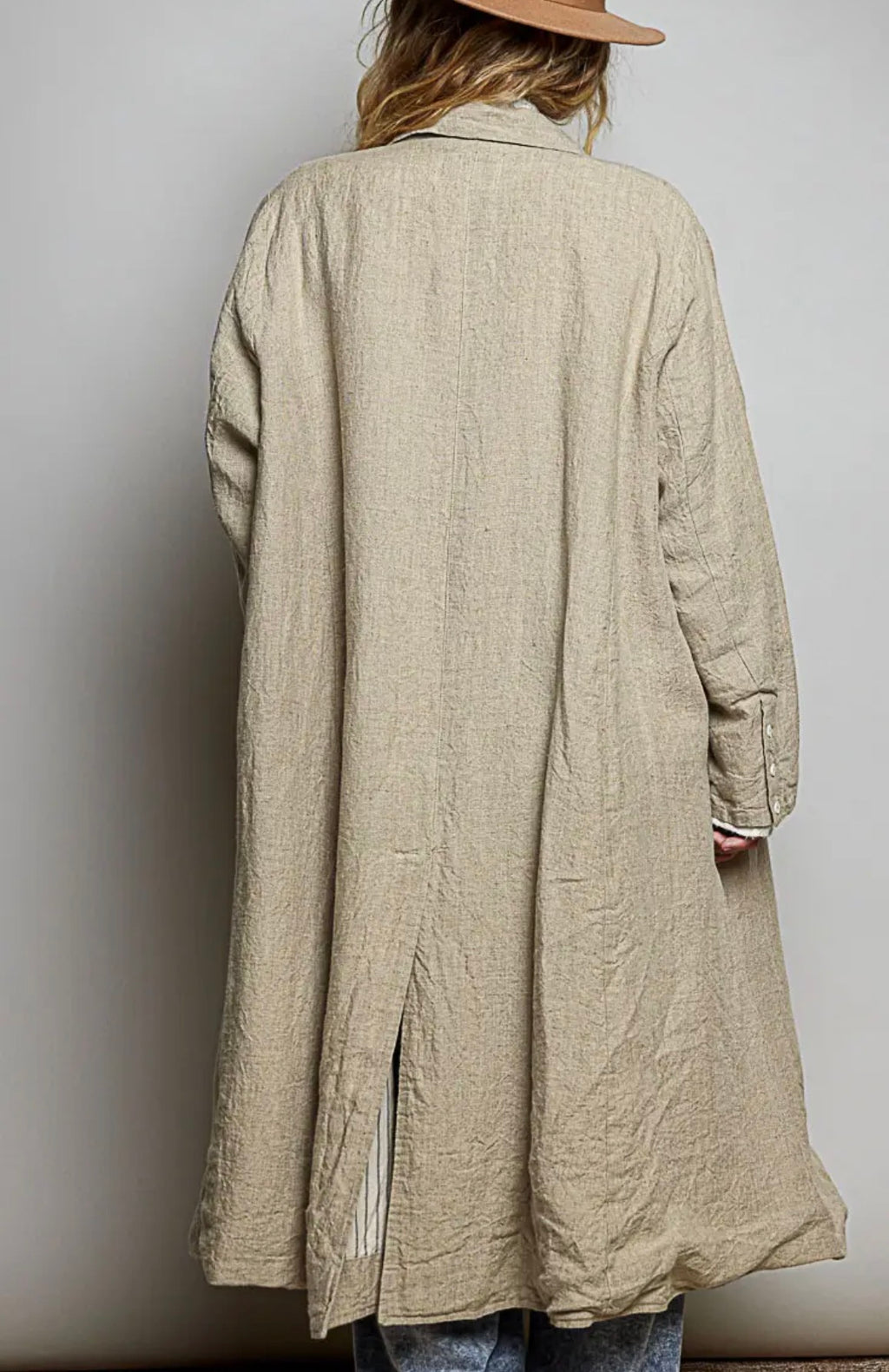 Long sleeve Jedda long cotton coat
