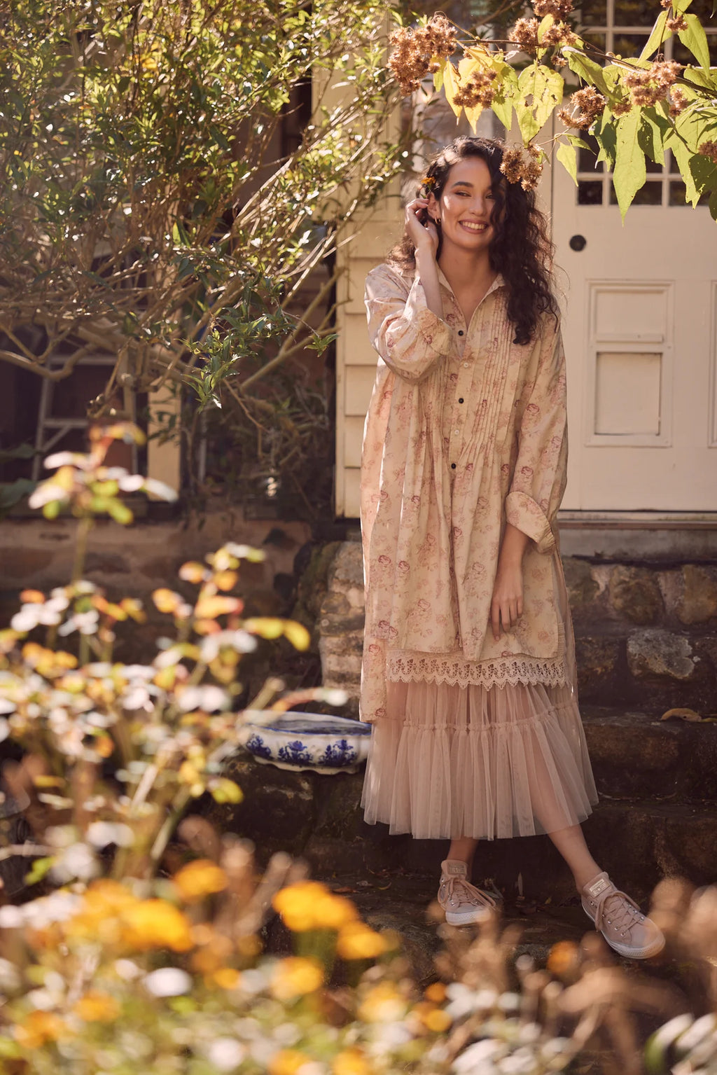 Miss Rose Sister Violet Annabelle long shirt faded rose