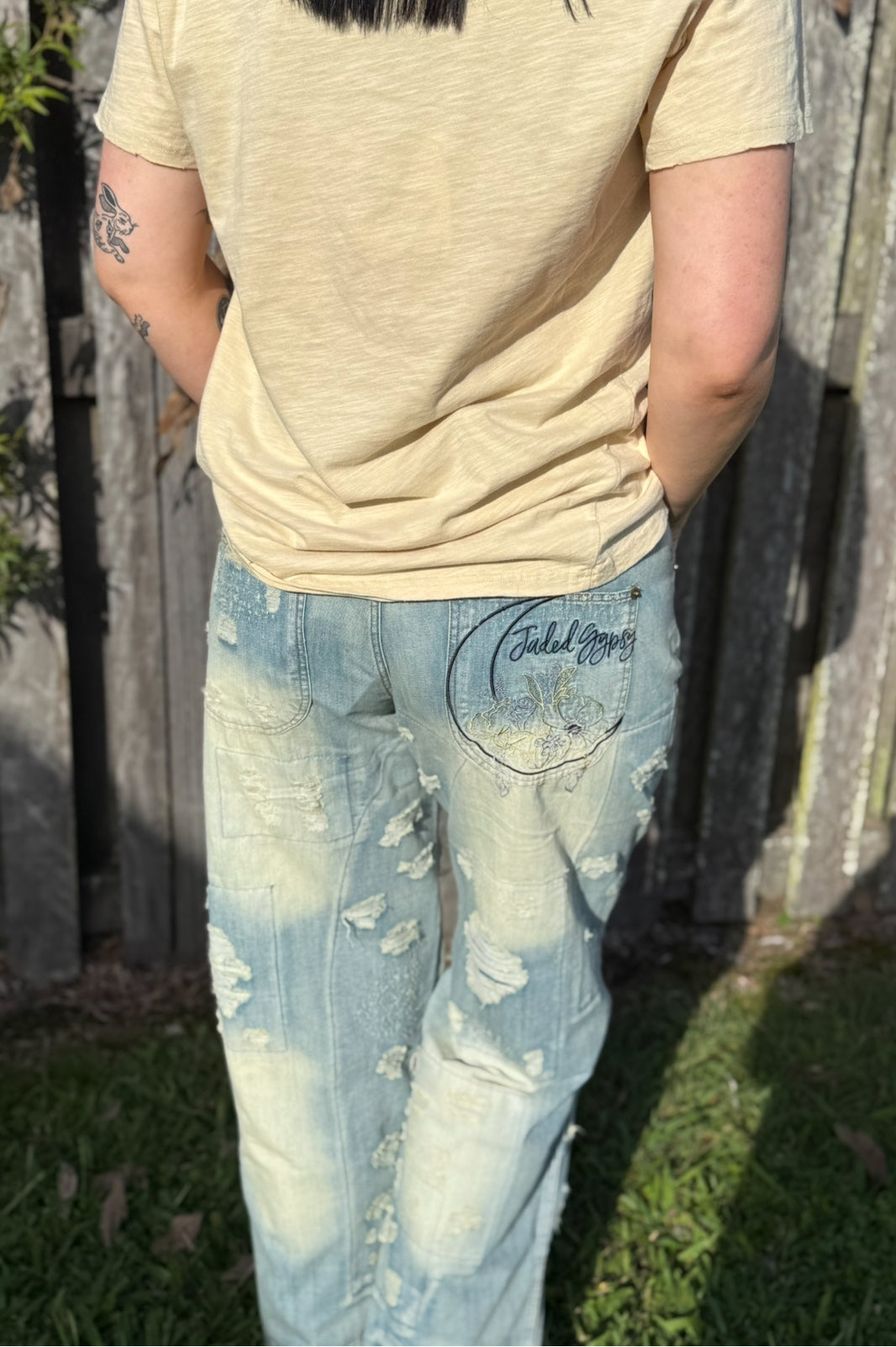 Jaded gypsy peace and love jeans classic