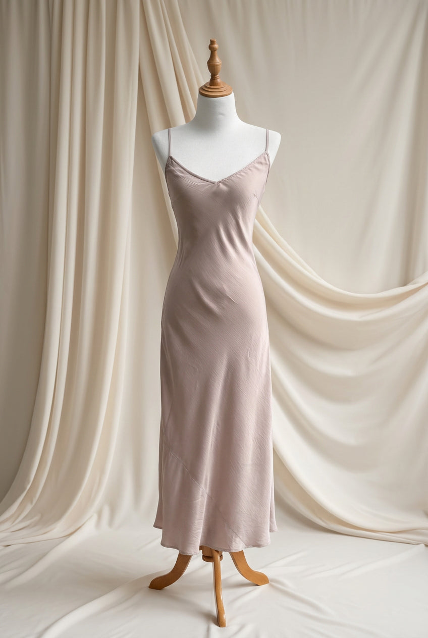 Otomo Marilyn Silk/linen slip orchid long