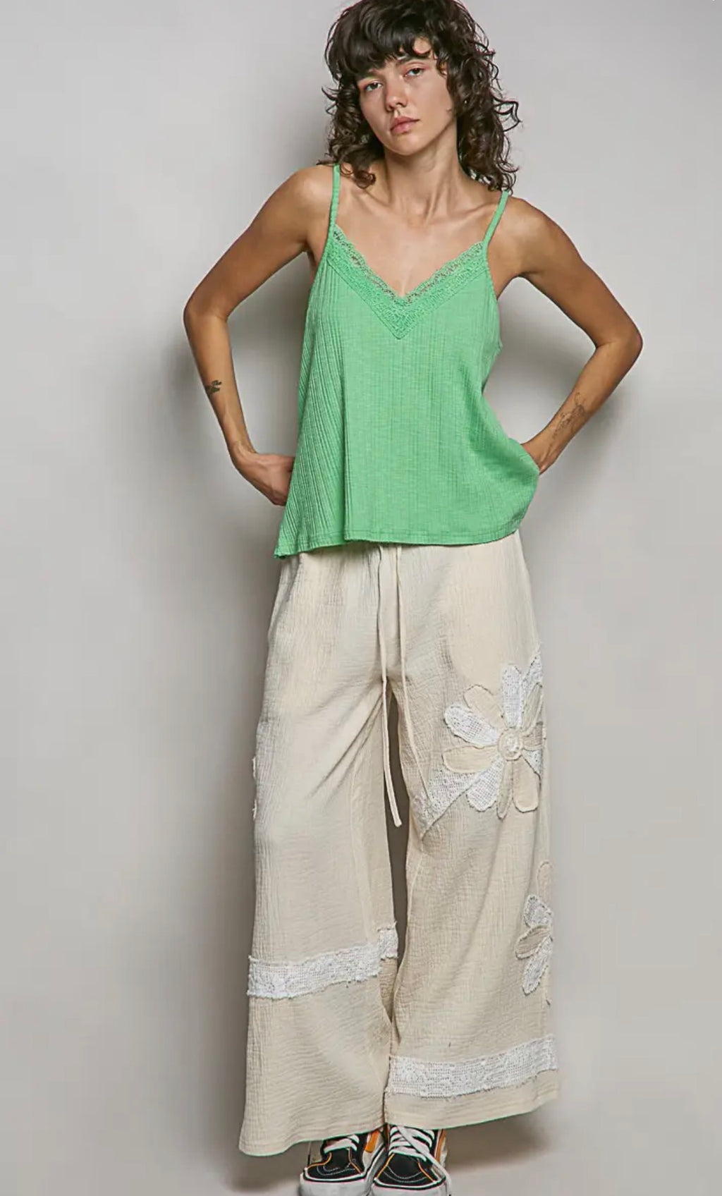 Cotton kelly tank Kelly green