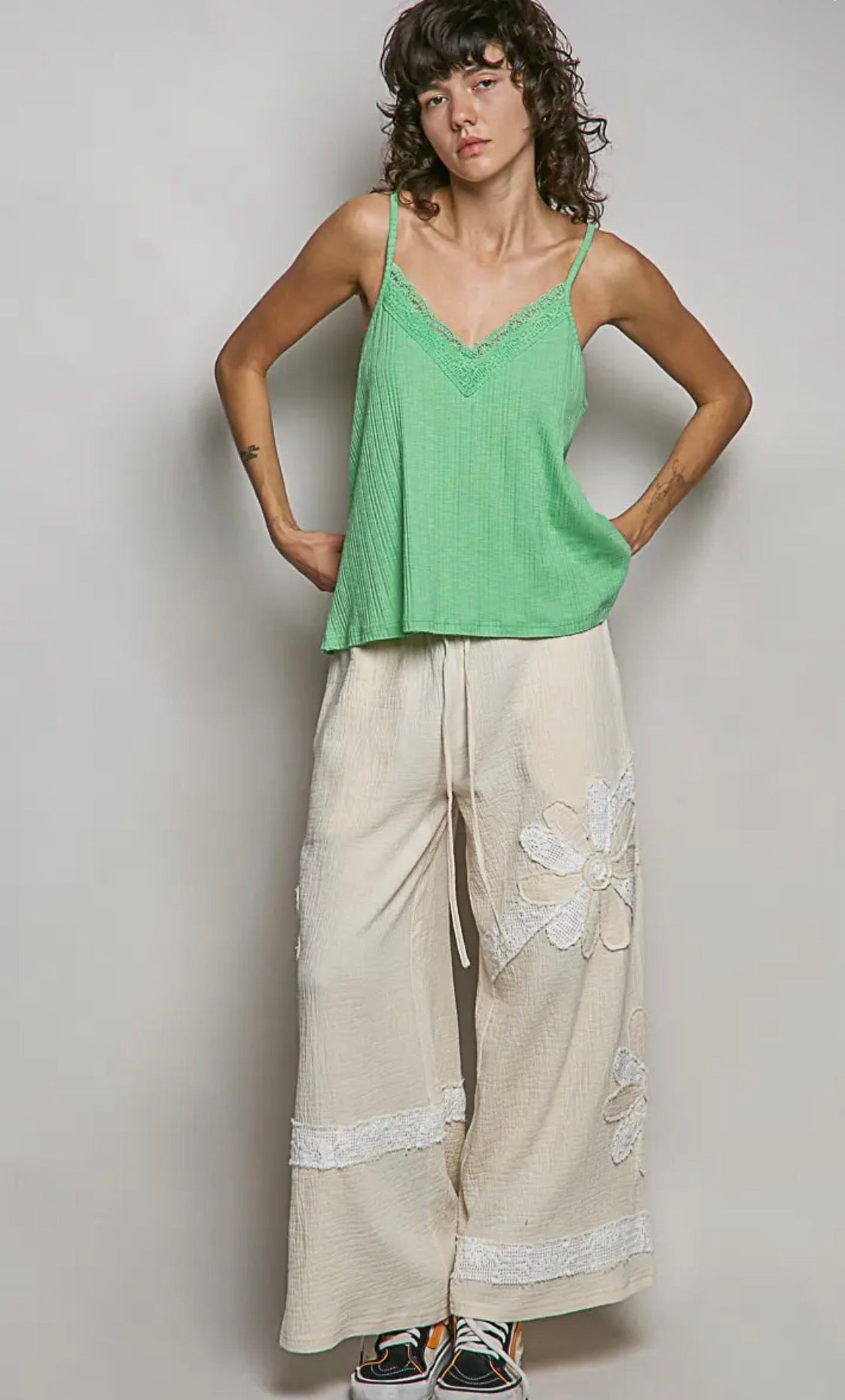Cotton kelly tank Kelly green