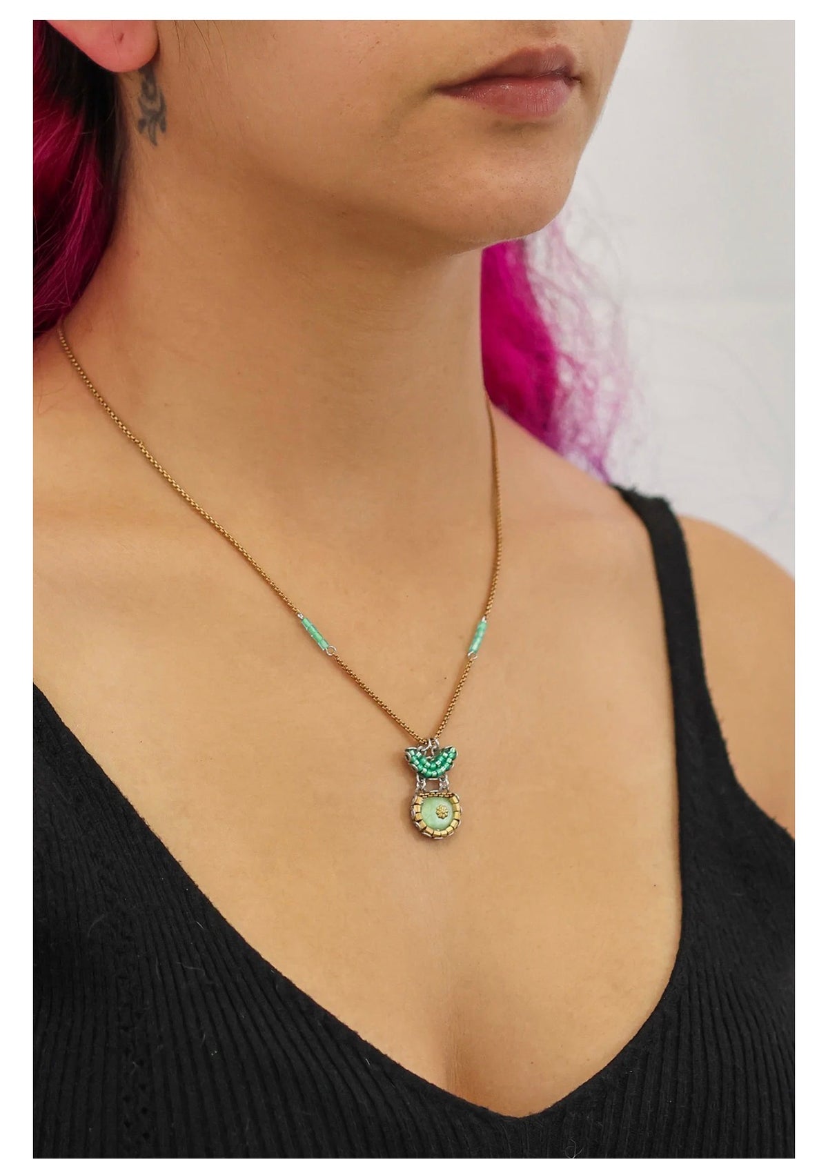 Ayala bar Seagrass Set, Pendant Necklace, Amamo C3614