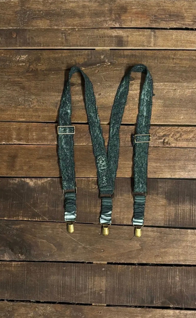 Jaded gypsy hand dyed lace suspenders