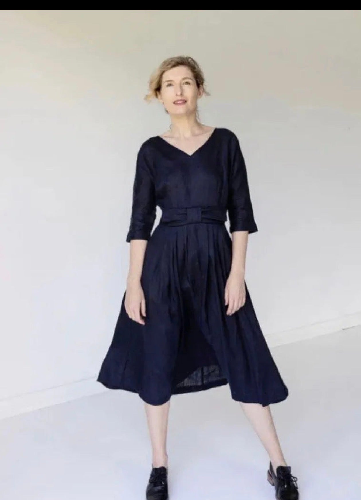 Lazybones Eloise Dress Linen SALE navy