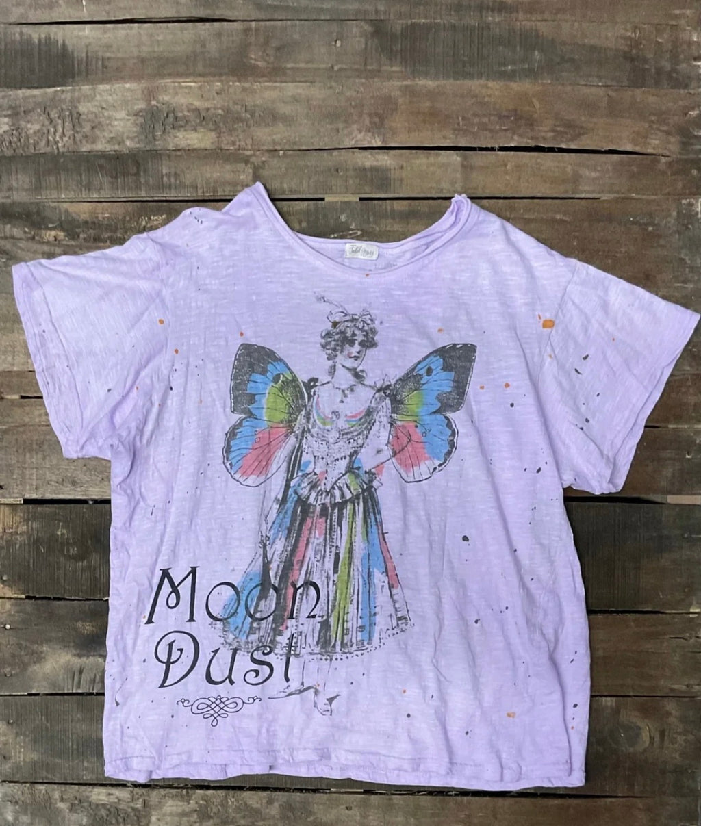 Pre order  Jaded gypsy worn and weathered tee moon dust  one size