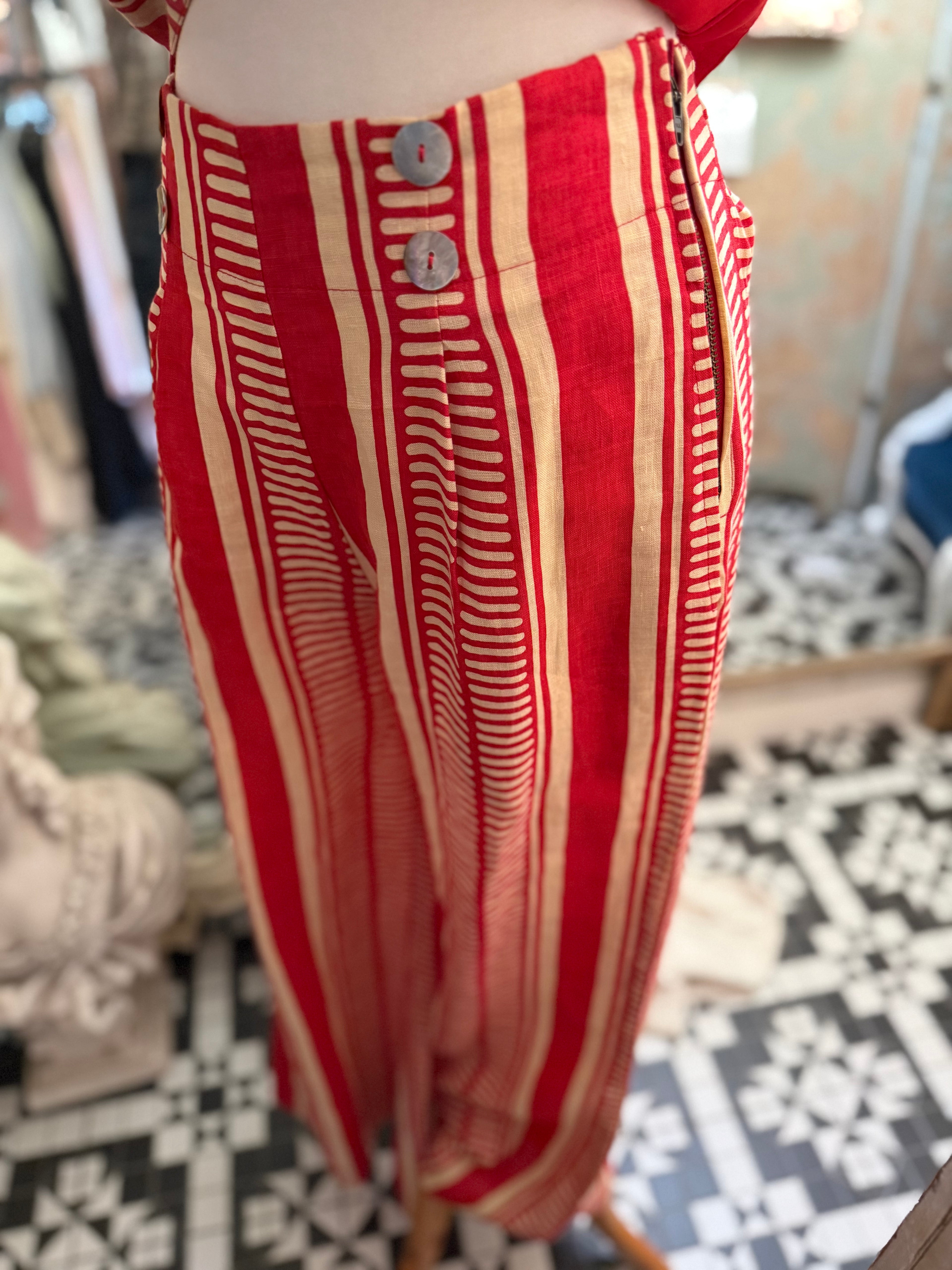 Ladli red striped pants SALE