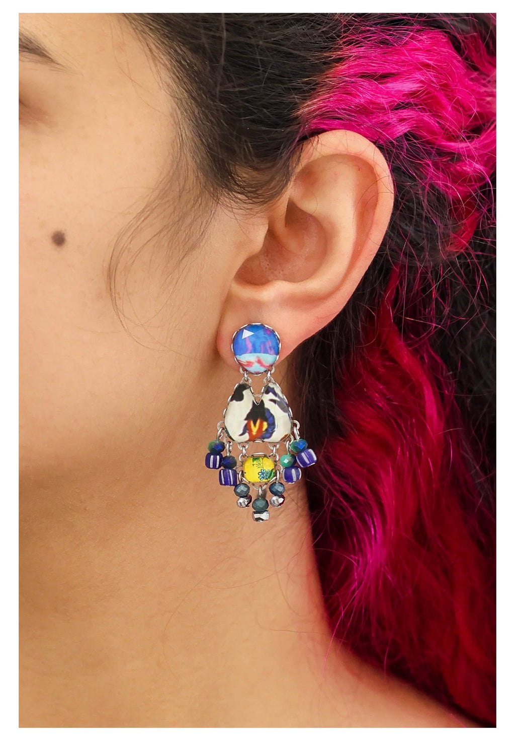 Ayala bar Candy Twist Set, Glass Earrings,Marshmallow R2401